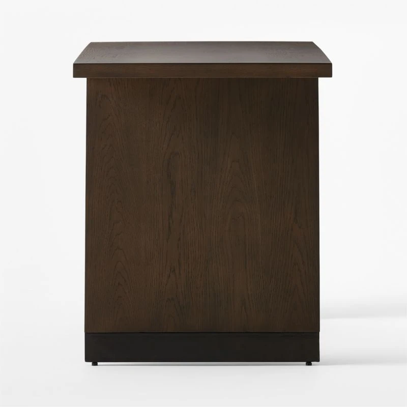 Stilt 2-Drawer Fumed Oak Wood Desk 7 Stilt 2-Drawer Fumed Oak Wood Desk - Image 5
