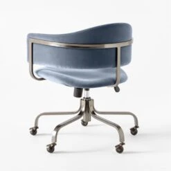 Stretta Blue Velvet Office Chair 12 Stretta Blue Velvet Office Chair -Furniture Sale StrettaBlueMtlOffcChair3QBSSS22