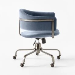 Stretta Blue Velvet Office Chair 11 Stretta Blue Velvet Office Chair -Furniture Sale StrettaBlueMtlOffcChairSDSSS22