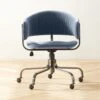Stretta Blue Velvet Office Chair -Furniture Sale StrettaBlueMtlOffcChairSHS22