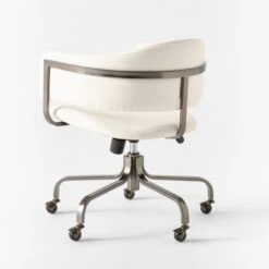 Stretta Ivory Velvet Office Chair -Furniture Sale StrettaIvoryMtlOffcChair3QBSSS22
