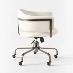 Stretta Ivory Velvet Office Chair -Furniture Sale StrettaIvoryMtlOffcChairSDSSS22