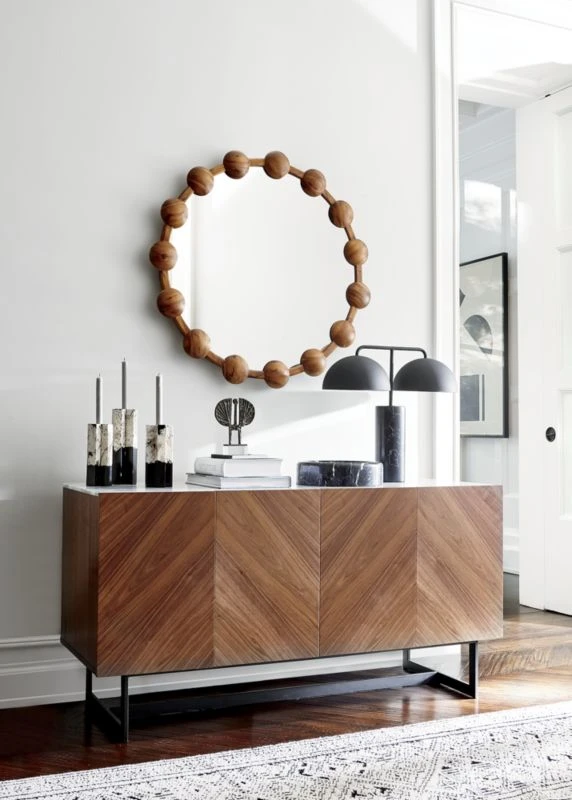 Suspend Marble And Brown Walnut Wood Media Console 4 Suspend Marble And Brown Walnut Wood Media Console - Image 2