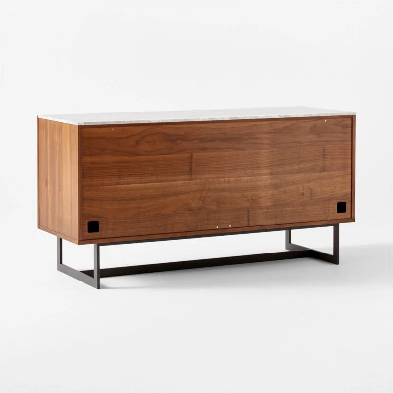 Suspend Marble And Brown Walnut Wood Media Console 11 Suspend Marble And Brown Walnut Wood Media Console - Image 9