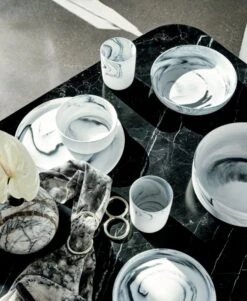 Swirl Black And White Serving Bowl -Furniture Sale SwirlDinnerwareTieDyeMR20 1