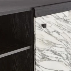 Taos Arabescato Marble Bar Cabinet -Furniture Sale TaosMarbleCredenzaAVSSS23