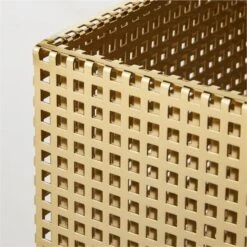 Tegan Perforated Brass Metal Storage Basket Small -Furniture Sale TeganBrassPrfrtdBasketAV2SHS23