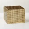 Tegan Perforated Brass Metal Storage Basket Small 2 Tegan Perforated Brass Metal Storage Basket Small -Furniture Sale TeganBrassPrfrtdBasketSHS23