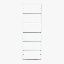 Tesso Chrome Metal Wall Mount Bookshelf -Furniture Sale TessoBookcaseChrmGlsF8