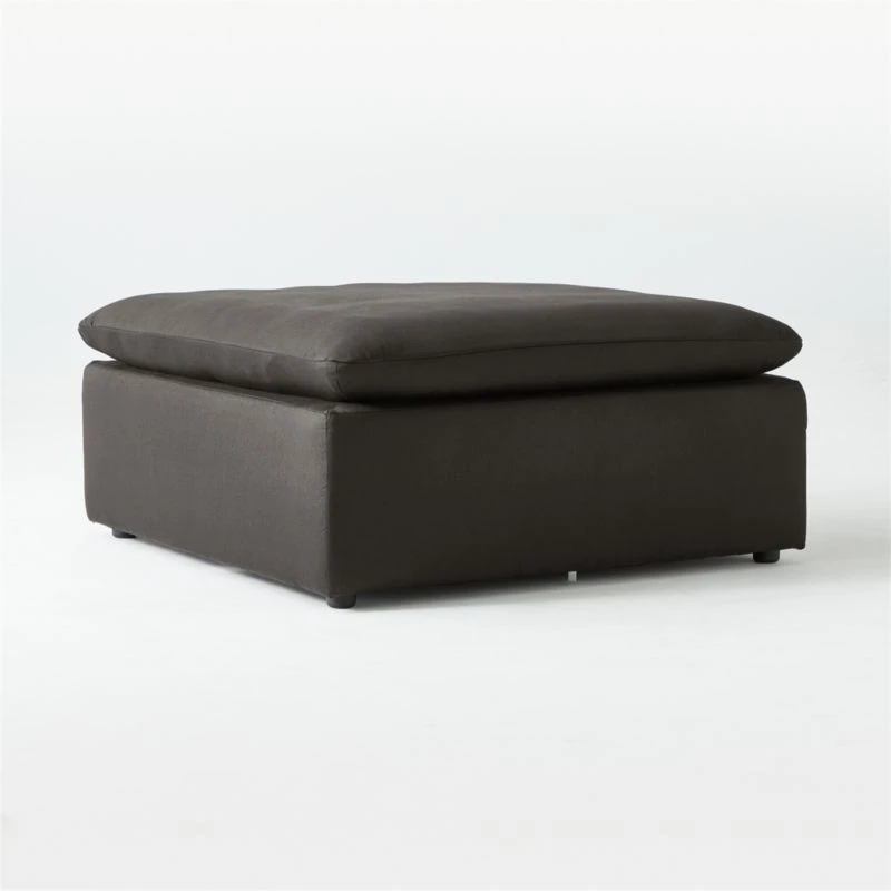 Turn Raven Black Sateen Ottoman 6 Turn Raven Black Sateen Ottoman - Image 4