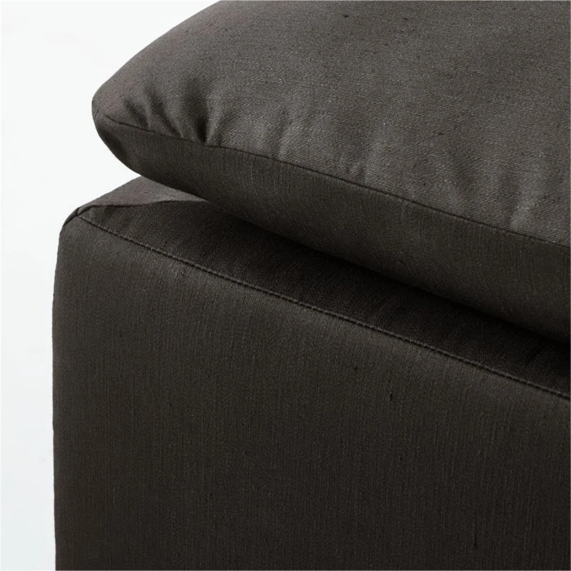 Turn Raven Black Sateen Ottoman 7 Turn Raven Black Sateen Ottoman - Image 5