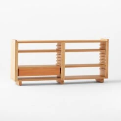 Ventura White Oak Console Table -Furniture Sale VenturaNtchdShrtBkshlf3QBSSS22