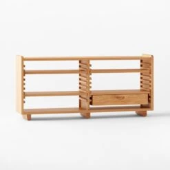 Ventura White Oak Console Table -Furniture Sale VenturaNtchdShrtBkshlf3QSSS22