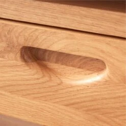 Ventura White Oak Console Table -Furniture Sale VenturaNtchdShrtBkshlfAV4SSS22