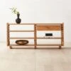 Ventura White Oak Console Table -Furniture Sale VenturaNtchdShrtBkshlfROS22