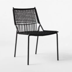 Virve Black Rope Outdoor Dining Chair -Furniture Sale VirveBkSSDnngChairBkRp3QSSS22
