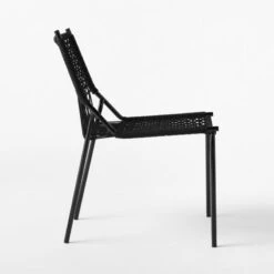 Virve Black Rope Outdoor Dining Chair -Furniture Sale VirveBkSSDnngChairBkRpSDSSS22