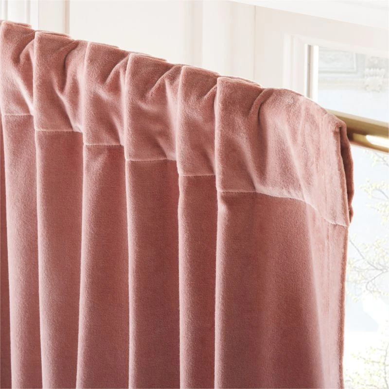 Orchid Mauve Organic Cotton Velvet Window Curtain Panel 48"x84'' 6 Orchid Mauve Organic Cotton Velvet Window Curtain Panel 48"x84'' - Image 4