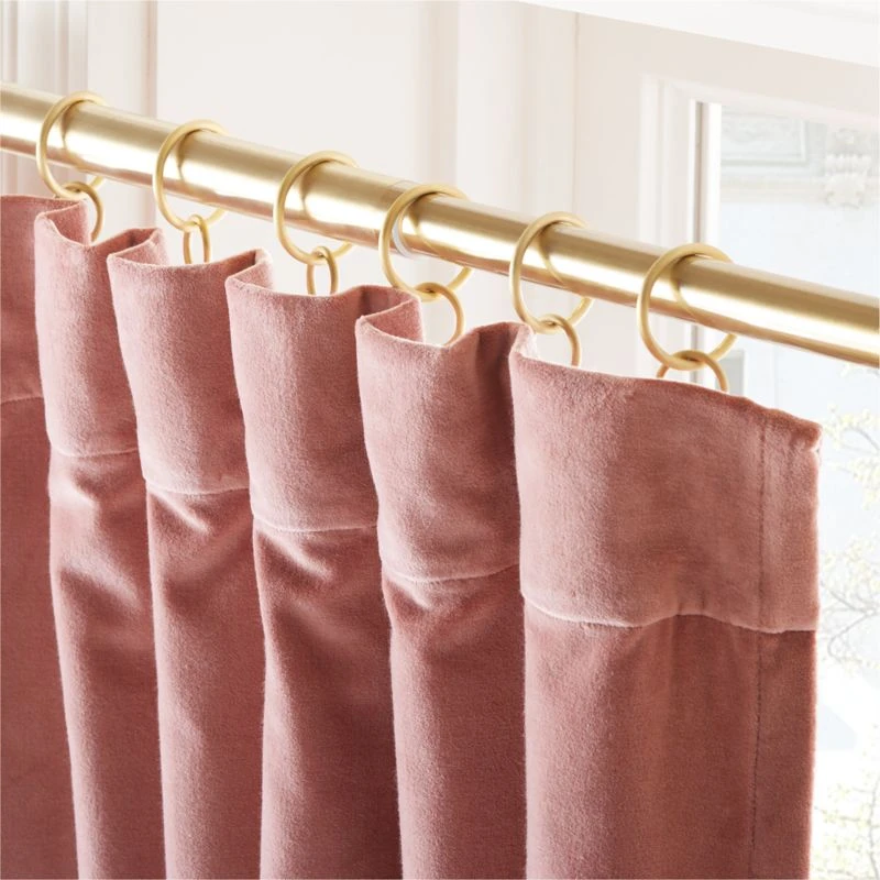 Orchid Mauve Organic Cotton Velvet Window Curtain Panel 48"x84'' 4 Orchid Mauve Organic Cotton Velvet Window Curtain Panel 48"x84'' - Image 2