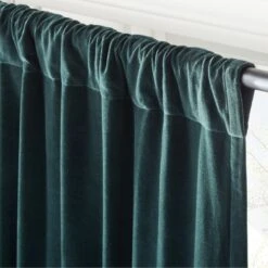 Dark Green Organic Cotton Velvet Window Curtain Panel 48"x84'' 9 Dark Green Organic Cotton Velvet Window Curtain Panel 48"x84'' -Furniture Sale VlvtDkGnOrgCtnCrtn96PnlAV2SHF23