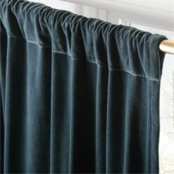 Dark Teal Organic Cotton Velvet Window Curtain Panel 48"x84'' 9 Dark Teal Organic Cotton Velvet Window Curtain Panel 48"x84'' -Furniture Sale VlvtMgcFtOrgCtnCrtn96PnlAV2SHF23
