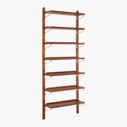 Walnut Modular Single Shelf 88" -Furniture Sale WalnutMod88SingleShelf3QF18