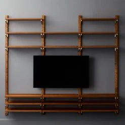 Walnut Modular Triple Shelf 88" 16 Walnut Modular Triple Shelf 88" -Furniture Sale WalnutMod88TripleShelfRO6F18