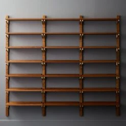 Walnut Modular Triple Shelf 88" 14 Walnut Modular Triple Shelf 88" -Furniture Sale WalnutMod88TripleShelfROF18
