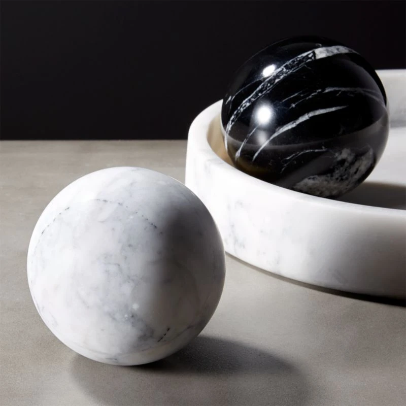 White Marble Sphere Object 4 White Marble Sphere Object - Image 2