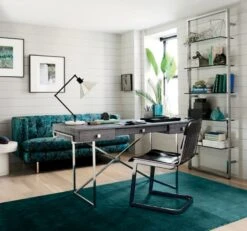 Tesso Chrome Metal Wall Mount Bookshelf -Furniture Sale avalondeskFB17